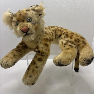 De colección Peluche Steiff MOHAIR Ojos Brillantes Colocación Leopardo Guepardo Juguete Gato Años 50 - Imagen 1 de 15