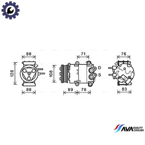 COMPRESSOR AIR CONDITIONING FDAK571 FOR FORD FIESTA/VI/Van F6JD/KVJARTJD 1.4L - Picture 1 of 9