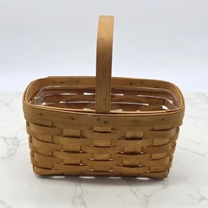 Longaberger Basket 2000 Rectangle Woven Wood with Handle Protector USA - Picture 1 of 6