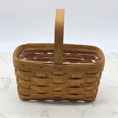 Longaberger Basket 2000 Rectangle Woven Wood with Handle Protector USA - Image 1 of 4