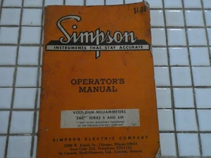 VINTAGE SIMPSON BEDIENUNGSANLEITUNG SOFTCOVER VERÖFFENTLICHT 1972 CHICAGO 58 SEITEN - Bild 1 von 4