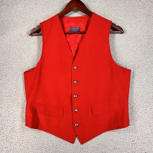 Pendleton Vest Mens Medium Vintage Tuxedo Dress Wool Satin Lined Metal Button - Picture 1 of 7