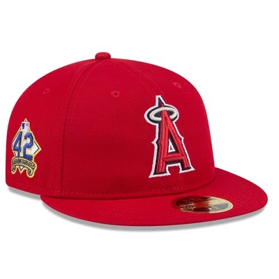 Men's New Era  Red Los Angeles Angels 2025 Jackie Robinson Day Retro Crown - Image 1 of 4