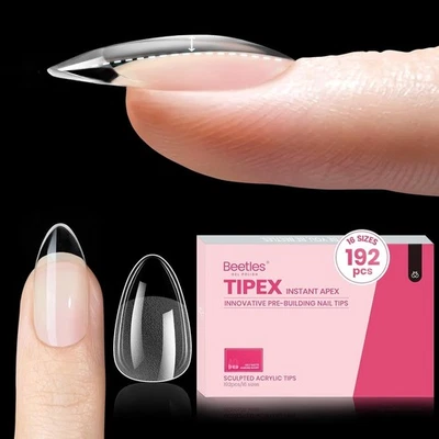 Beetles Tipex Instant Apex Nail Tips Almond Medium Acrylic Nail Tips, Pre-Etched - Image 1 of 4