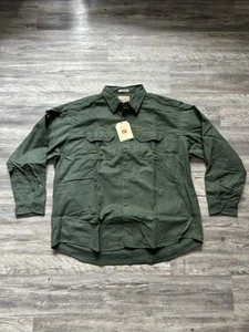 NWT Vintage Woolrich Shirt Mens Green Cotton Collar Button Up sz 2XL XXL - Picture 1 of 9