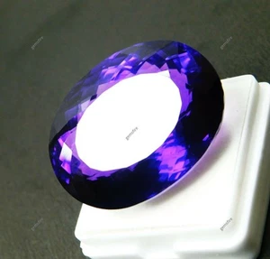 Amatista púrpura natural 61 quilates piedra preciosa suelta CERTIFICADA enorme corte ovalado - Imagen 1 de 9