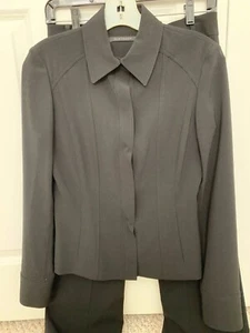 Elie Tahari Black Pant Suit Slim Cut Wool Blend Women's Size 2 - Picture 1 of 12