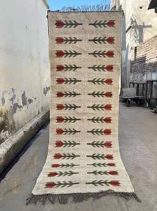 Handmade Kilim Rug aztec kilim Runner Wool Jute Rug Southwestern Stair kilim rug - Picture 1 of 10