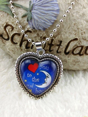 NEW“I LOVE YOU TO THE MOON AND BACK” Photo Alloy Necklace & Pendant gift box  - Image 1 of 3