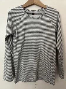 Tea Collection Long Sleeve Girls T-Shirt Size 7 Gray White Stripes EUC Cotton - Picture 1 of 7