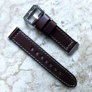 Dark Brown Handmade Leather Band Strap Compatible with Fitbit Versa 3 4 Sense 2 - Picture 1 of 8