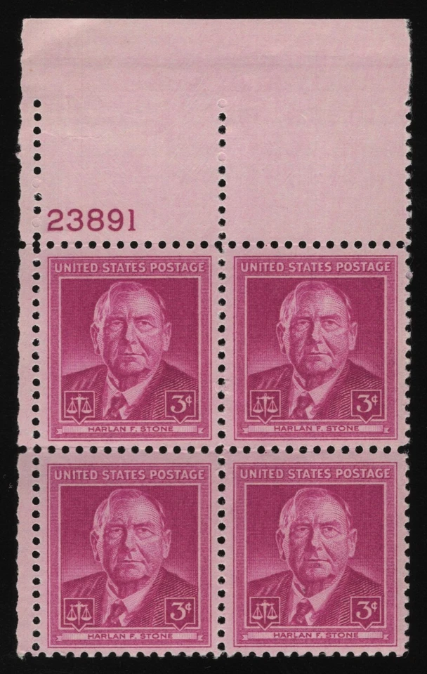#965 3c Harlan F Stone, Plate Block [23891 UL] Mint **ANY 5=FREE SHIPPING** - Image 1 of 1