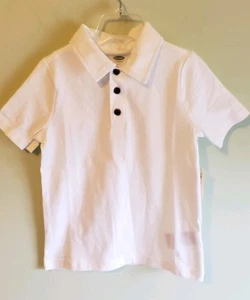 NEW Old Navy Boys 2T 4T Short Sleeve WHITE Polo Shirt Soft Washed Cotton #21418 - Picture 1 of 3
