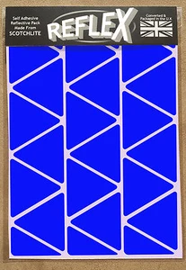 Paquete de pegatinas 3M Scotchlite Reflectante Reflex A5 triángulos (calcomanías de bicicleta negras Reino Unido) - Imagen 1 de 8