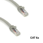 KNTK Gray 50' Cat6a UTP Ethernet Patch Cable 10Gbps 600MHz RJ45 Data Networking
