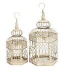 Deco 79 Metal Hexagon Birdcage With Latch Lock Closure And Hanging Hook Set O