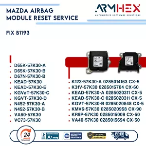 2022 2025 MAZDA CX 5 KGVT 57K30 SRS Module Reset Repair Service Crash Clear - Picture 1 of 4