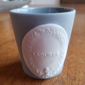 LADUREE Paris Bougie CANDLE Pot For Decor-No Candle Gray & White, Glazed inside