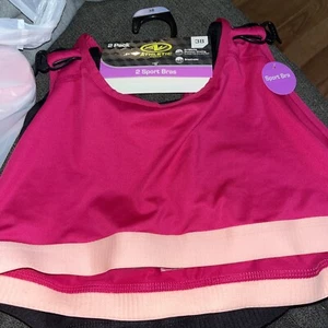 Nwt Girls Size 38 Athletic Works 2-Pack Racerbacks Sports Bras Size 38 Lot Of 2 - Picture 1 of 4