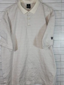 Nike Golf Polo Mens XXLarge cream Modern Fit Polo Short Sleeve Shirt geometric - Picture 1 of 4