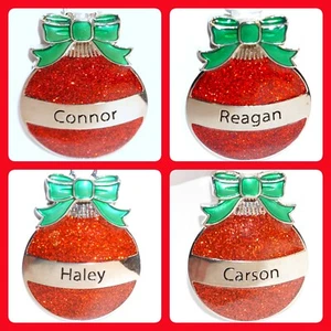 Ganz Metal Christmas Ornament Ball Red Personalized Pick Name Collectible NWT JB - Picture 1 of 72