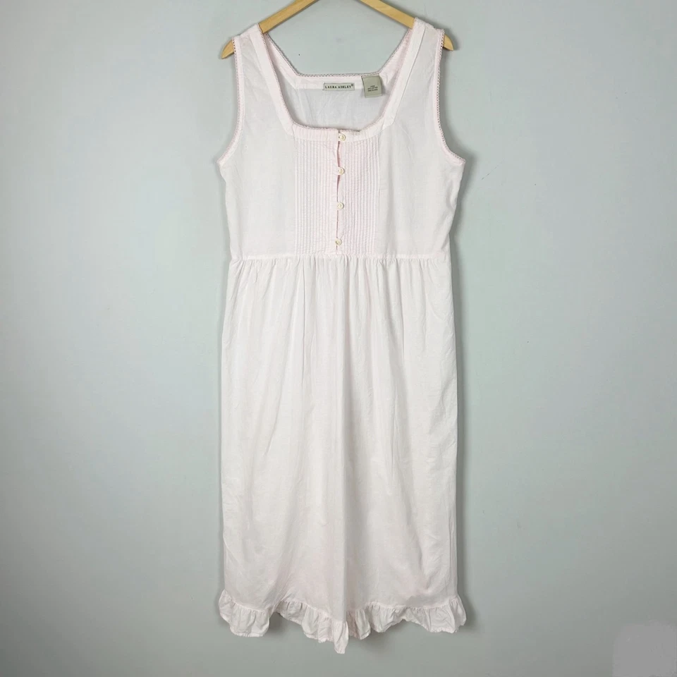 De Colección Laura Ashley Camisón Largo Algodón Pijama Volantes Dobladillo Talla Grande Para Mujer Foto 1 de 4
