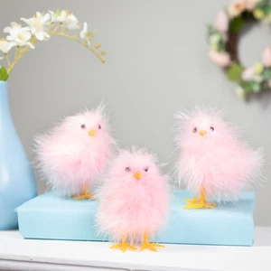 Estatuillas de Pascua Northlight Furry Chicks - 3,25" - Rosa - Juego de 3 - Imagen 1 de 7
