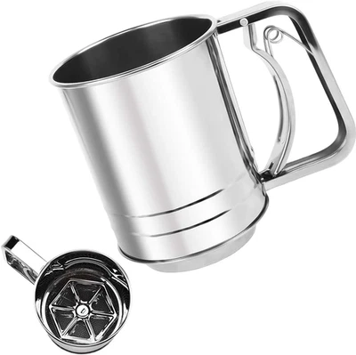 Setaccio E Farina, Setaccio Manuale in Acciaio Inox per La Farina, Doppio Strato - Immagine 1 di 4