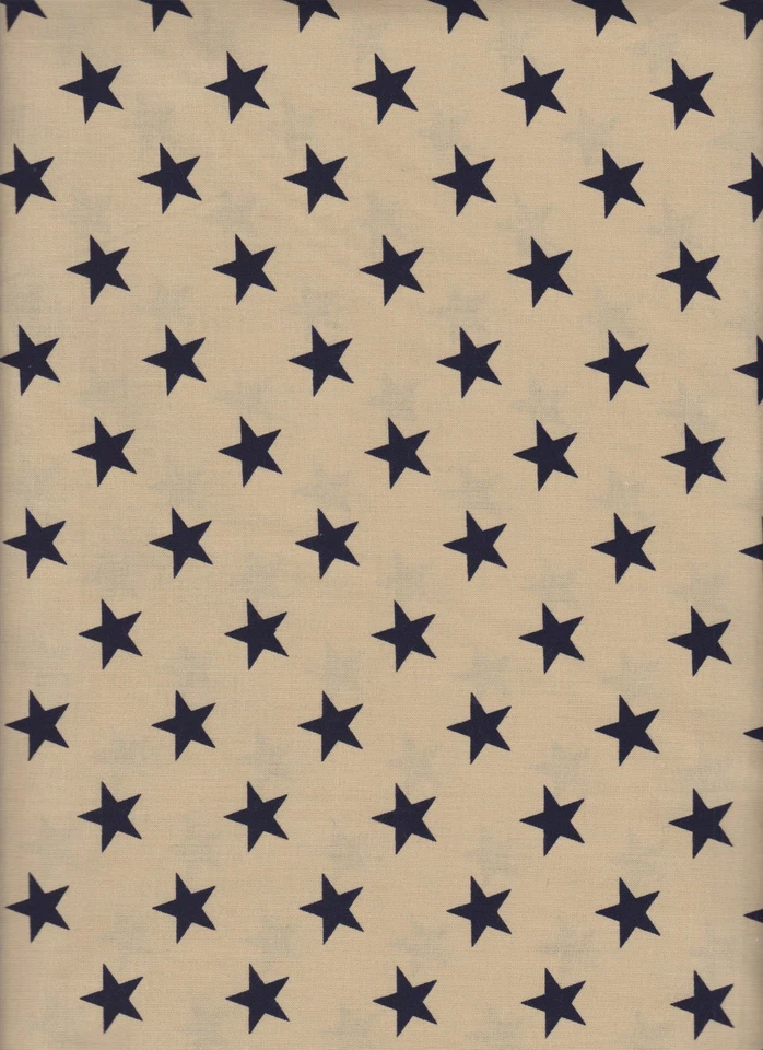 Tela trasera ancha de 108" | Patriótico 3/4" azul marino estrella beige | Patio de algodón Santee Foto 1 de 1