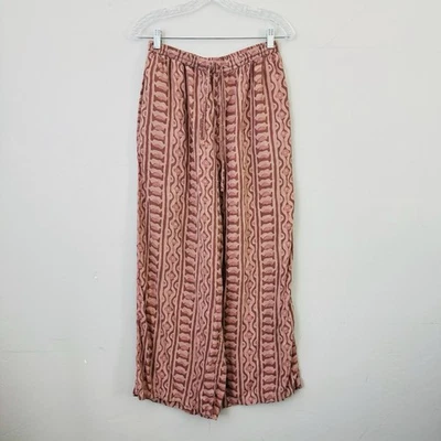 Orvis Pink Printed Tie Waist Bohemian Style Pants Women’s Size S - Image 1 of 4