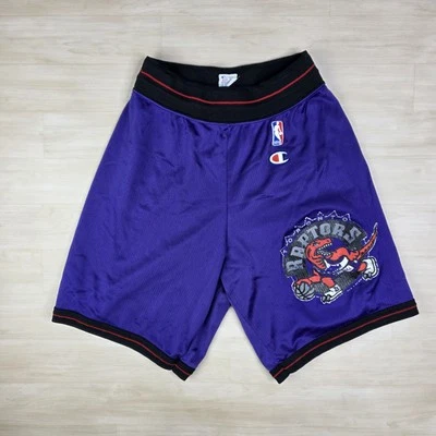 Pantalones Cortos de Baloncesto Vintage Champion Toronto Raptors Púrpura NBA Años 90 Talla Pequeña Foto 1 de 4