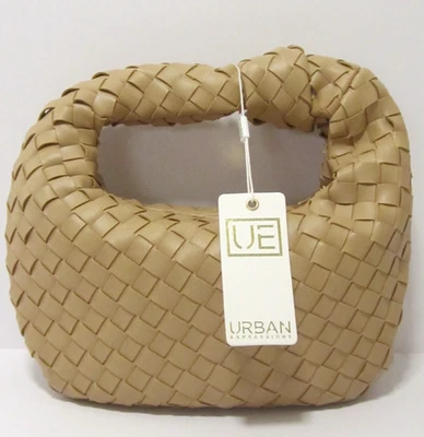 Bolso Hobo Urban Expressions “Tracy” Tejido Cuero Vegano Natural Anudado Nuevo con Etiquetas Foto 1 de 4