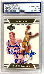 PSA/DNA 2007 TOPPS CO-SIGNERS JERRY WEST ELGIN BAYLOR SIGNED #/109 AUTO LAKERS - Picture 1 of 2