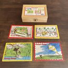 Curious George 4 Wooden Jigsaw Puzzles (48 Piece Total) in Box - Age 3+