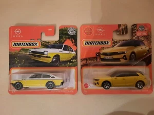 2 X Matchbox Opel Kadett GT/E 1975 + Opel Astra Amarillo 2022 - Imagen 1 de 3