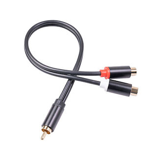 0. RCA Audio Haut-Parleur Y-Adaptateur Câble Répartiteur RCA 1 Mâle à 2 J6J5