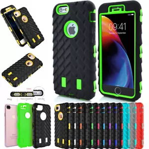 Shock Proof Case Rugged Heavy Duty Tyre Builder Cover For iPhone 8 7 Plus 6 5 SE - Picture 1 of 20