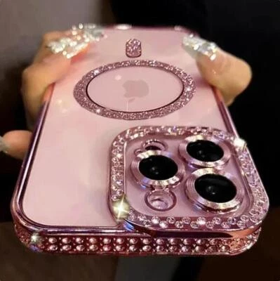 Fashion Glitter Diamond Transparent Case For iPhone 17 15 Plus 13 14 16 Pro Max