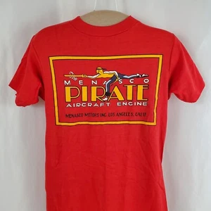 Vintage 80s Pirate Aircraft Engine T-Shirt Small Single Stitch Deadstock, NOS - Bild 1 von 5
