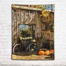 Bicycle Pumpkin Natural 3D Wall Hang Cloth Tapestry Fabric Decorations Decor