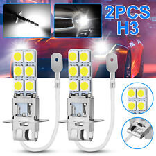 2Pcs H3 LED Fog Driving Light Bulbs Conversion Kit Super Bright White DRL 6000K