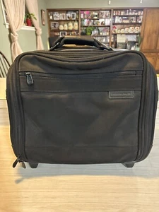 Briggs & Riley 14" BRW14 Rolling Tote Duffle Briefcase Extended Handle Black EUC - Picture 1 of 10