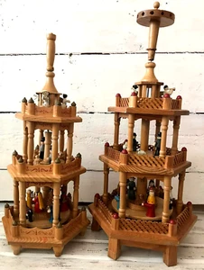 Set of Traditional Christmas carousel Germany - 2 x wood toys - Picture 1 of 13
