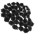 50 roses noires artificielles pour bouquets à faire soi-même et décoration d'Halloween -