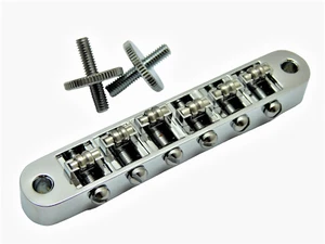 Tune-O-Matic M4 Bridge w/ Roller Saddles for Gibson Les Paul, SG, Gretsch Chrome - Picture 1 of 9