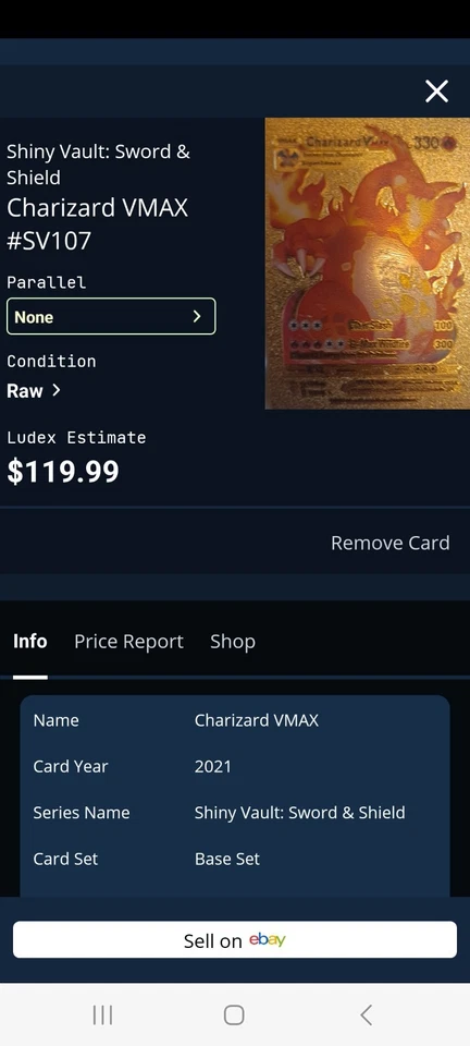 Pokemon Golden Foil Metal Charizard Vmax fan art - Image 1 of 1