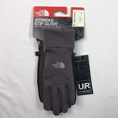 (Novo com etiquetas) Luvas femininas The North Face Etip cinza coelho roxo inverno tecnologia tamanho G - Imagem 1 de 4