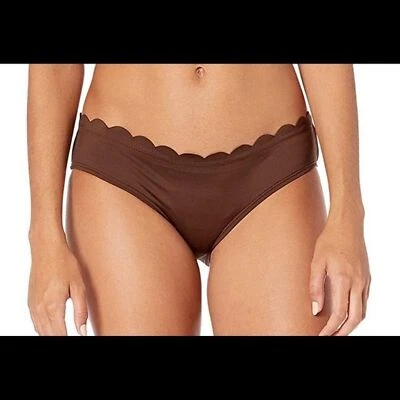 Kate Spade New York scalloped hipster swim bottom Espresso NWT Size Large - Image 1 of 4