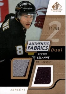 2008-09 SP Game Used Dual Authentic Fabrics Gold #AFTS Teemu Selanne Jersey /50 - Picture 1 of 2