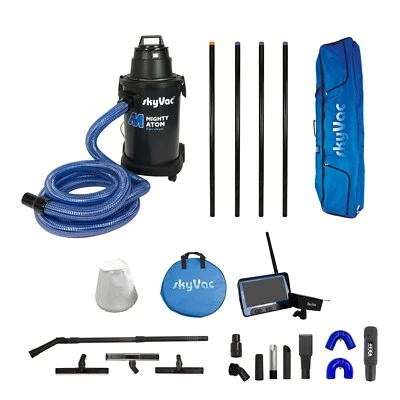 Gutter Vacuum, skyVac Mighty Atom Wet & Dry Vac & Real Time Inspection Camera.